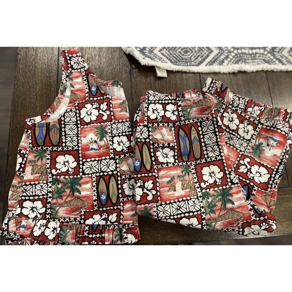 Vintage Hilo Hattie 2 Piece Pant Set Girls Hawaiian Size 6